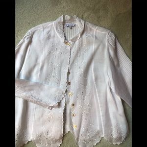 White Fancy Lace Blouse